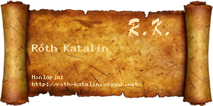 Róth Katalin névjegykártya